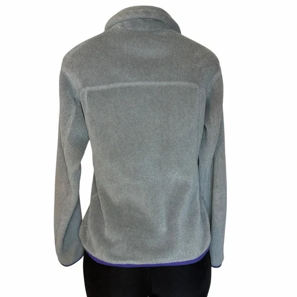 Patagonia Retool Snap T Fleece Pullover Gray and Purple small women’s LIKE NEW - Picture 3 of 7